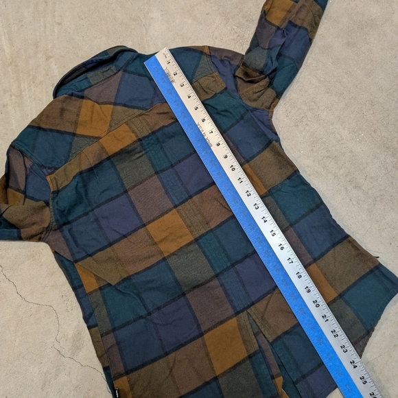 Outdoor Research Women's XL Sandpoint Flannel Plaid Blue Orange - Picture 7 of 7